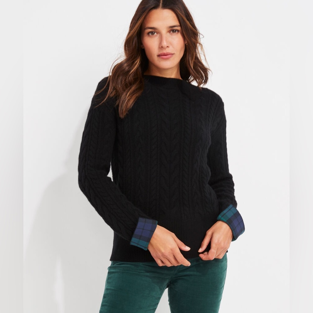 Vineyard Vines Blackwatch Cuff Cashmere Cable Sweater Size Medium